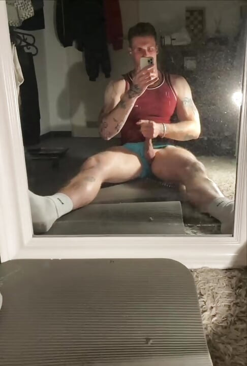 Jerking in front of a mirror