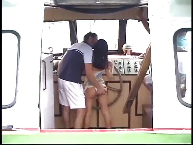 Small brunette ass fucked on a boat