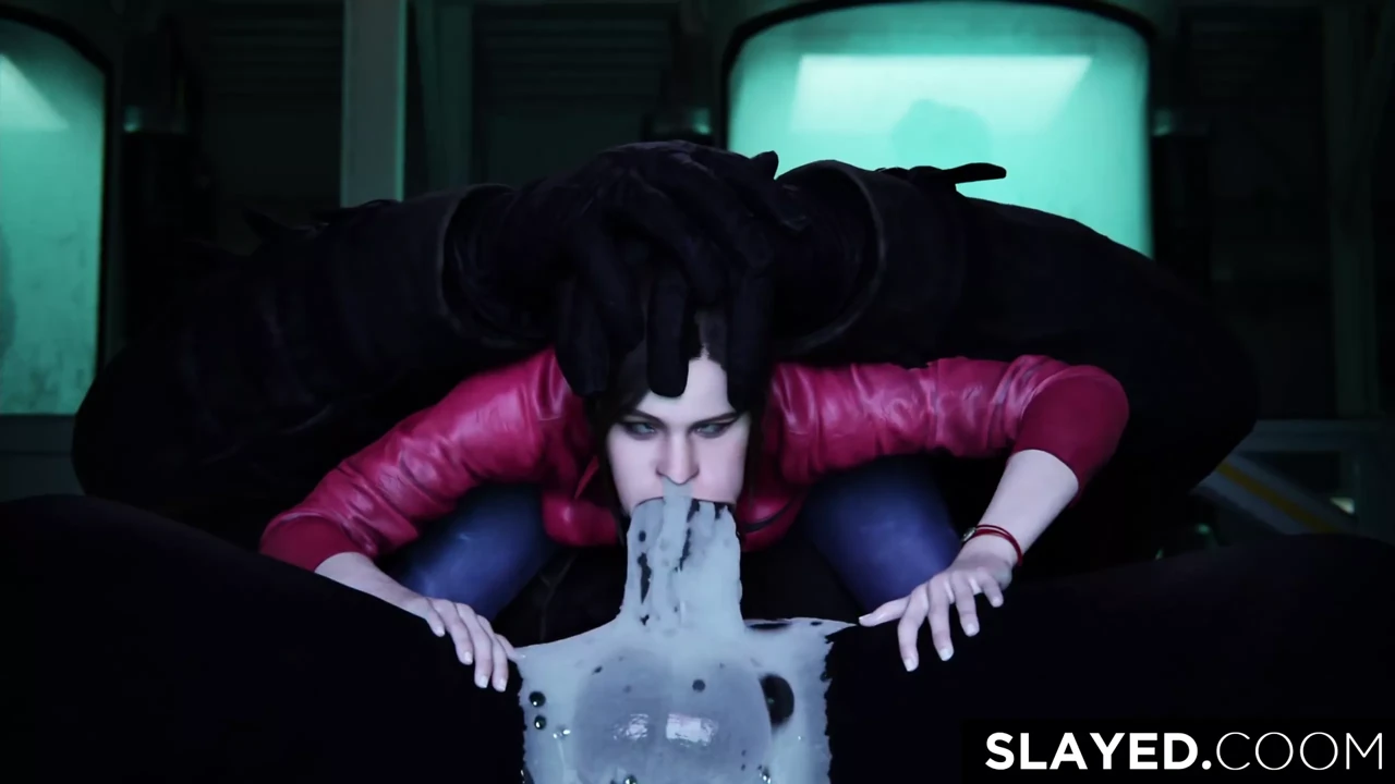 Claire Redfield Swallows A Huge Cock