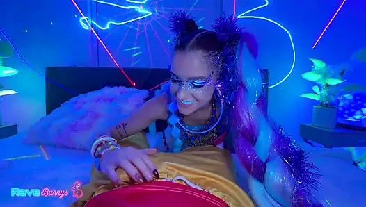 Neon Babe Madison Steel Lives Out A Neon DJ Fantasy In A Private Rave!