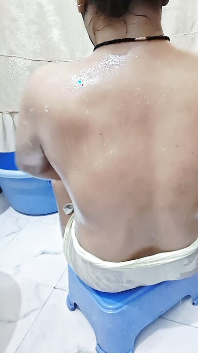 Indian sister-in-law's naked bathing video