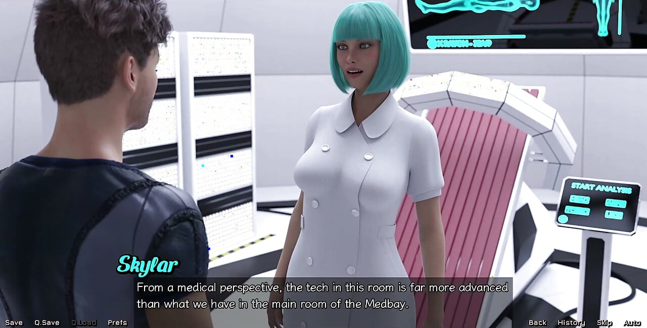 Stranded in Space - milf de cabelos azuis quer sexo a três comigo e médico peituda quente