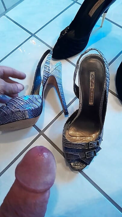 Woman's high heels splattered