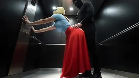 Stepdad Pressing His Petite Big Ass Stepdaughter in the Elevator