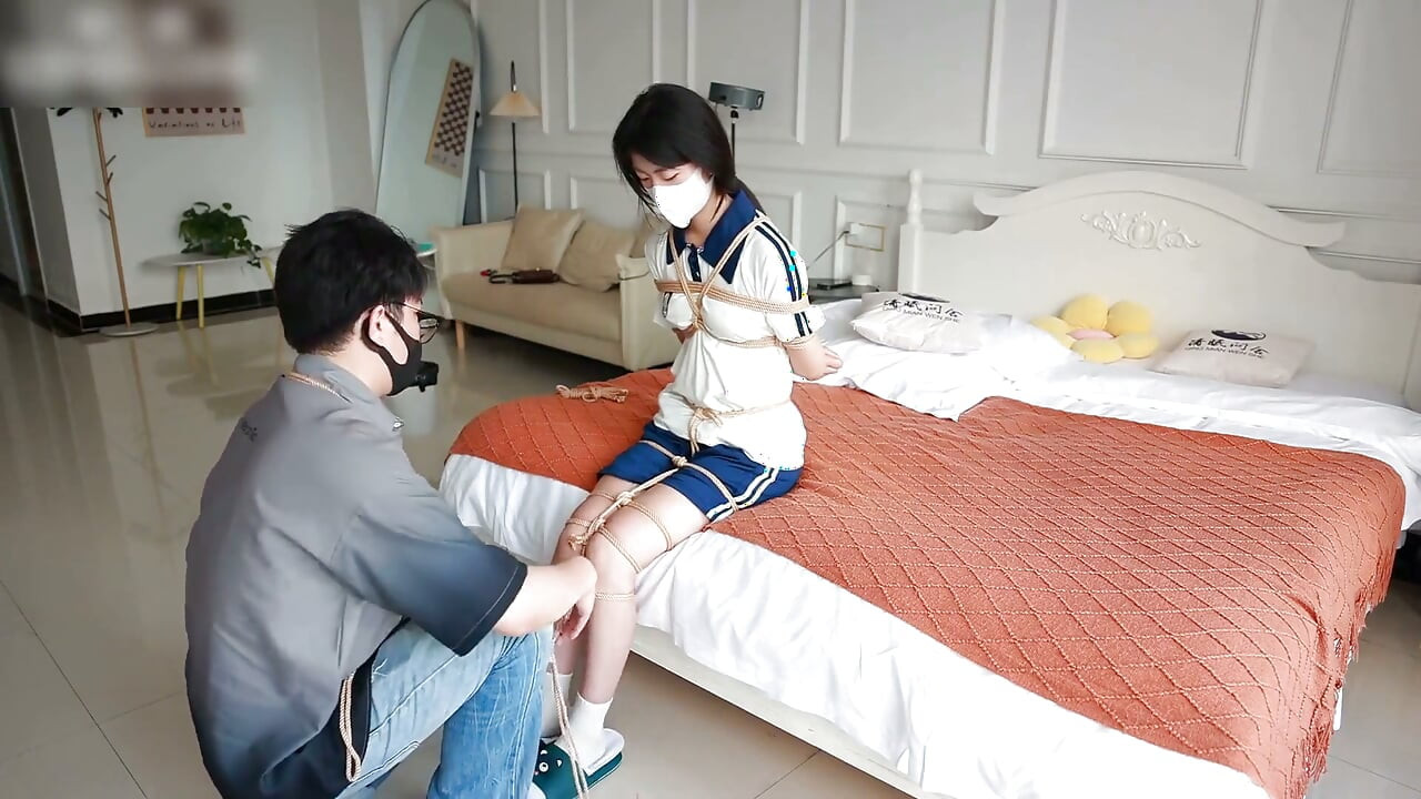 The Innocent Girlfriend Is Bound with Ropes in Her College Uniform