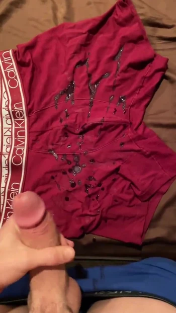 Cum on my red boxers. Christmas time