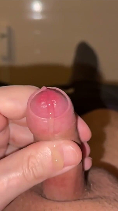 jerk my little foreskin cock and cum (slow motion) | Clip 1