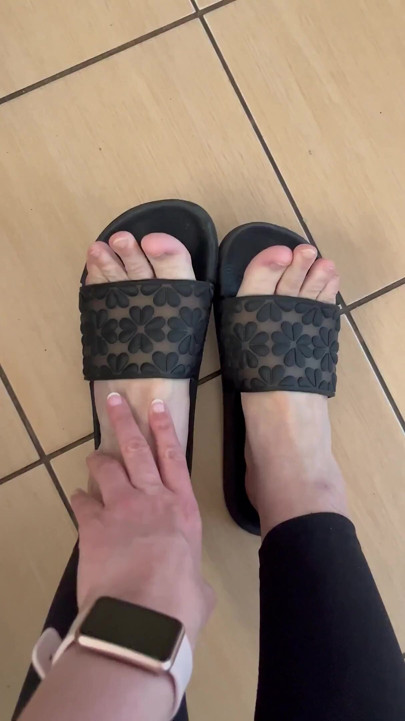 Feet in Flip-flops and Walking in Flip-flops