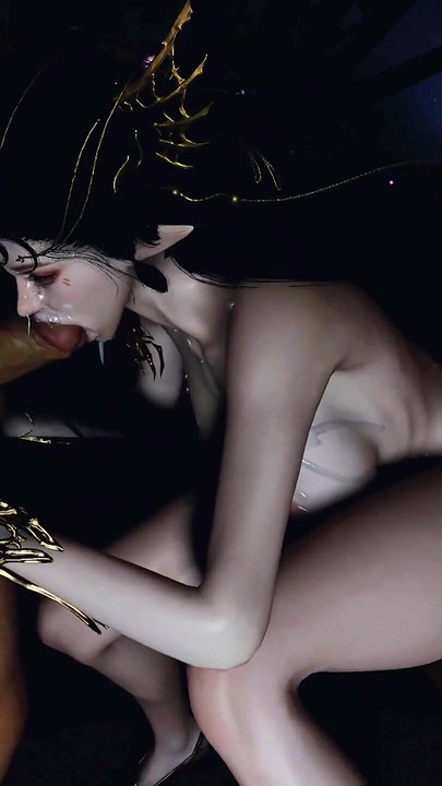 Si fairy gelap mengongkek lelaki gemuk - animasi 3D