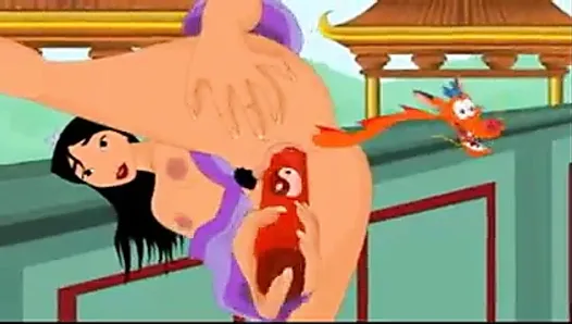 Masturbation cartoon porn scenes with Mulan and Pocahontas