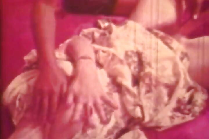 Vintage Red-tinted Lesbian Classic with Retro Bedroom Lovers