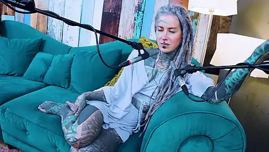 I talk about U - uncomfortable - ASMR podcast SFW talking goth skinny girl dreadlocks tattoo model inked girl