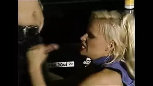 Two Blond with three guys