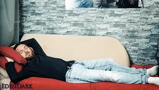 Falling a Slep on the Couch Again I'll Wake Him up My Way!