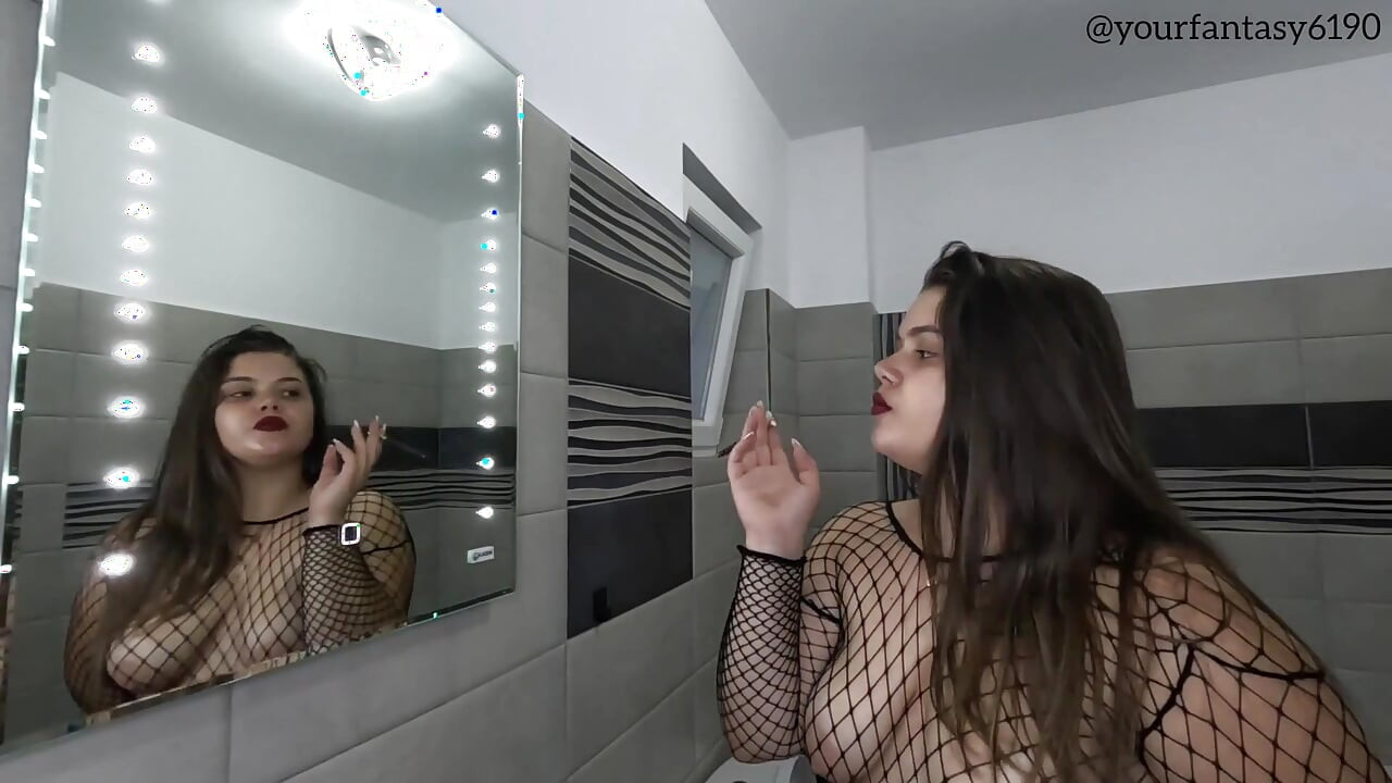 Sexy Smoker in Fishnets