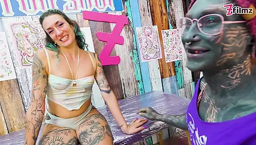 WILD ANAL fuck during TATTOO session for ITALINA pornstar