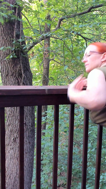Sneaking Risky Public Trail Sex with a Redhead with Pigtails