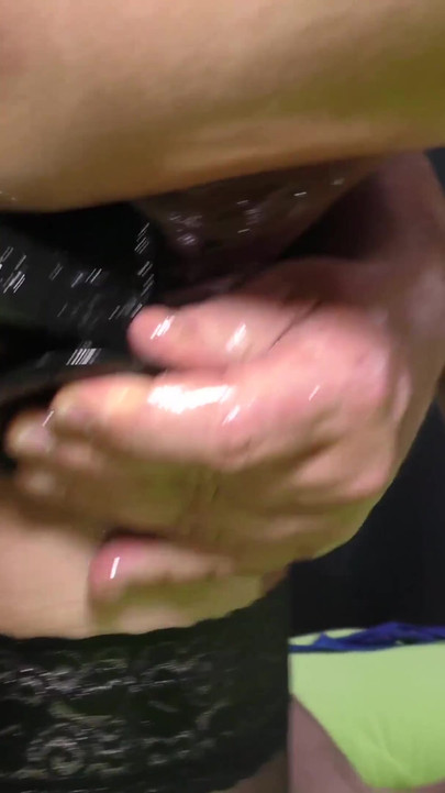 lederhosen fun with busty oiled MILF