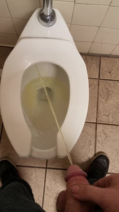 Peeing in bathroom