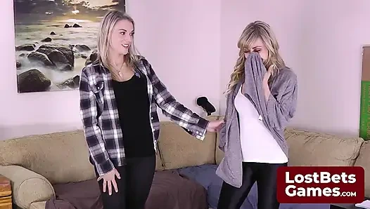 Playing a strip dice followed by yoga poses