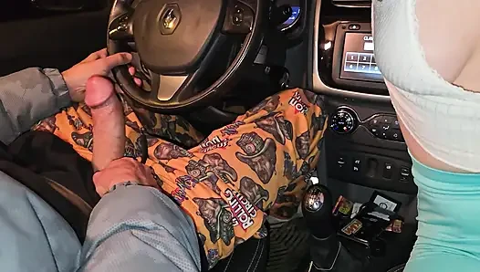 A double blowjob in my friend's car DIRTY MORBID GIRLS