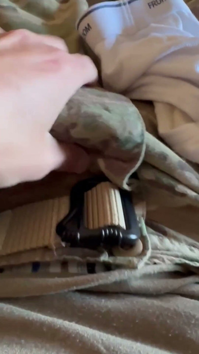 Army soldier jerking off in various uniforms cumpiliation! | Clip 2