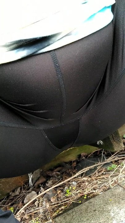 Outdoor peeing through pants