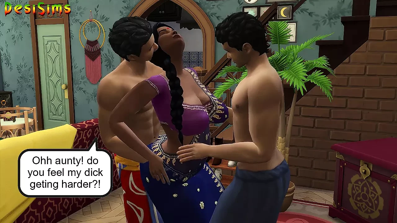 Part 3 - Indian horny busty aunty Shwetha With two Young Boys