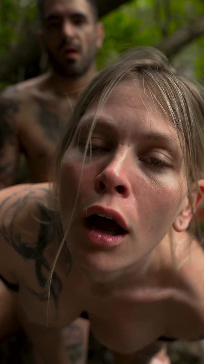 Outdoor Sex at the Waterfall After Hiking - Skinny Dipping Couple | Clip 1