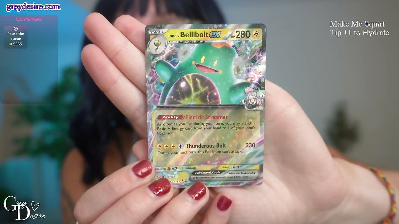 Amateur MILF Topless Pokemon Card Opening - Grey Desire