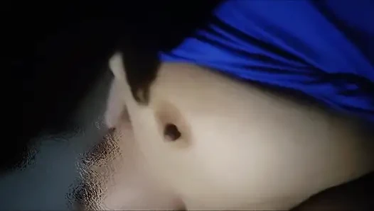 Keep sucking my nipple, baby, ah, I'm horny