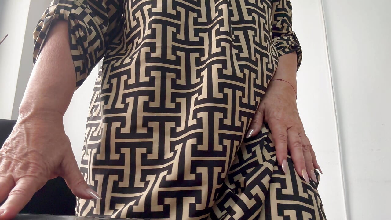 Naughty sexy milf shows off in the morning in the office