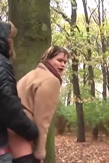 Smiling Brunette Fucked in a Park