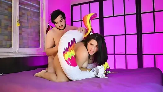 Doggystyle Sex on Inflatable Unicorn