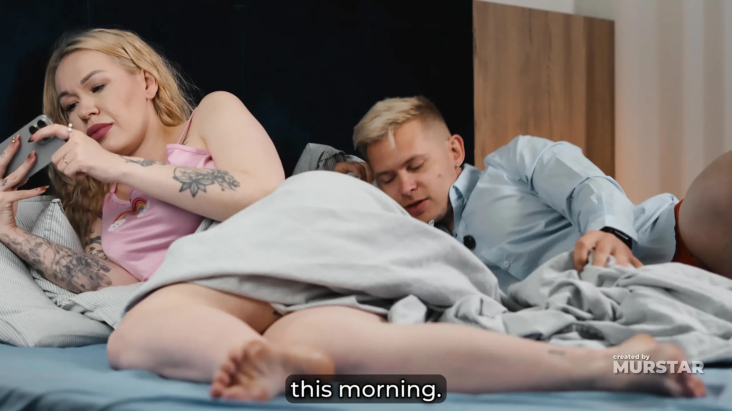 Blonde Step-Sister's Huge Tits and Fat Ass Fool Husband in Bed Who Thinks He's Fucking His Wife