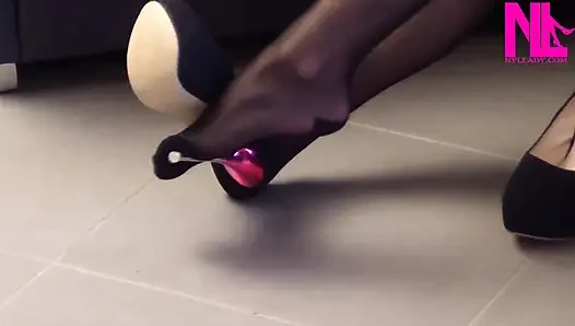 Me Dangling with 12cm Heeled Pumps Listening to My Ipod