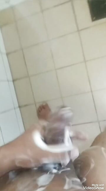 My big dick masterbation in cold shower