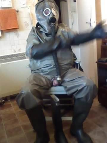 NBC rubber suit wank