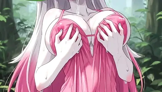 Little elf pockets monster girl (+18) teen masturbates in the forest