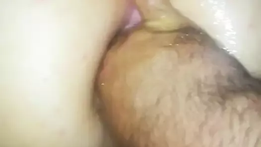 She plays with her ass and squirts