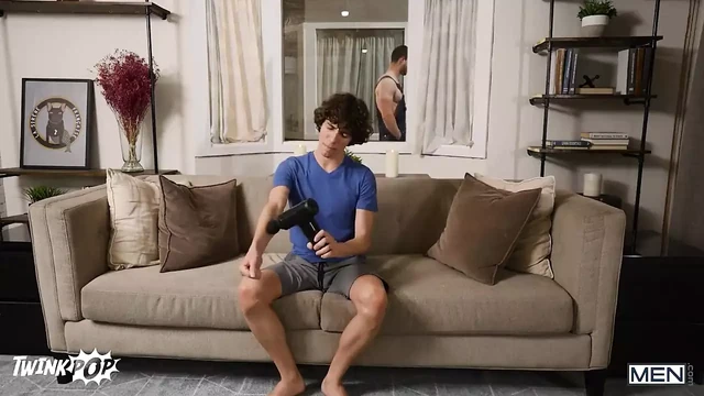 Finn Harding Is by the Grill When He Spies His Sexy Neighbor Cristiano Through the Window