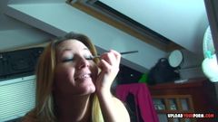 Aroused blonde teases with her good bits