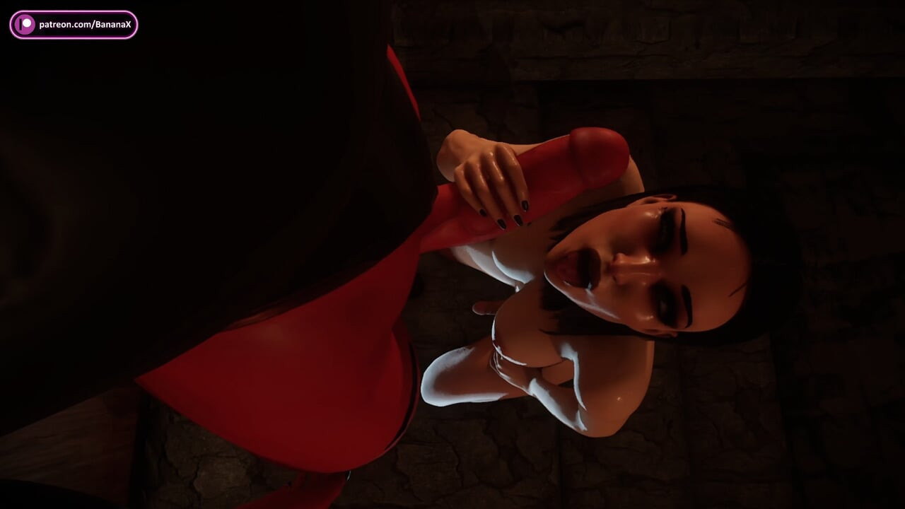 Red Succubus Futa Destroys Hot Futa in Sauna