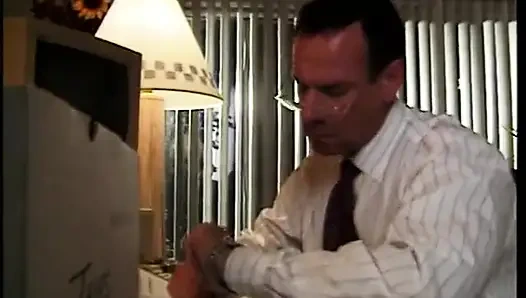 Slut spreads legs and masturbates for auditor