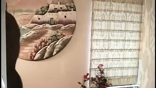 Skinny Black Chick Sucks Out All Cum After Gentle Sex in the Bathroom
