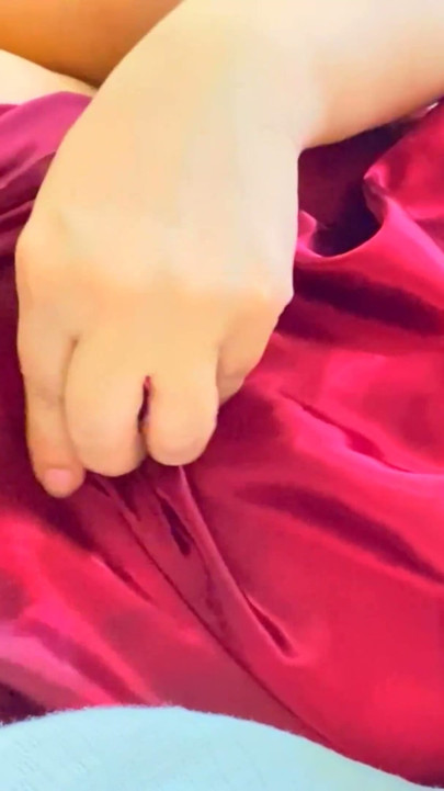 Super Hot Girl With Beautiful Big Tits In Silk Satin Lingerie Pressing And Squeezing Her Huge Big Boobs While Fingering | Clip 1