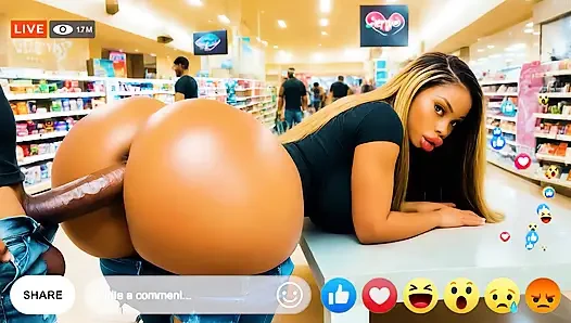 Huge Ass Ebony Bimbo Baddies Get Fucked In Public Live On Facebook