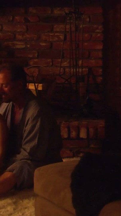 MILF with big boobs gets her pussy banged by the fireplace | Clip 1