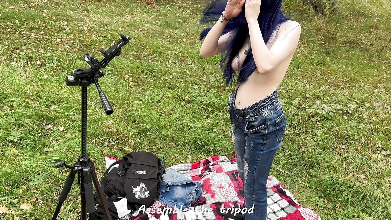 Public Sex with a Hot Stranger in Forest, Slut Showed Big Perfect Tits, Creampie