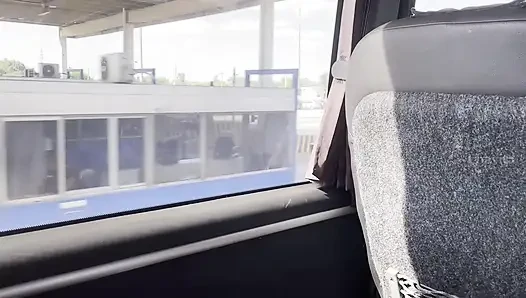 Blowjob in the bus (She got turned on and gave me a blowjob on the bus)